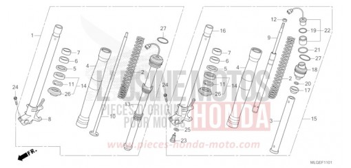 FRONT FORK (2) CRF1100A4P de 2023